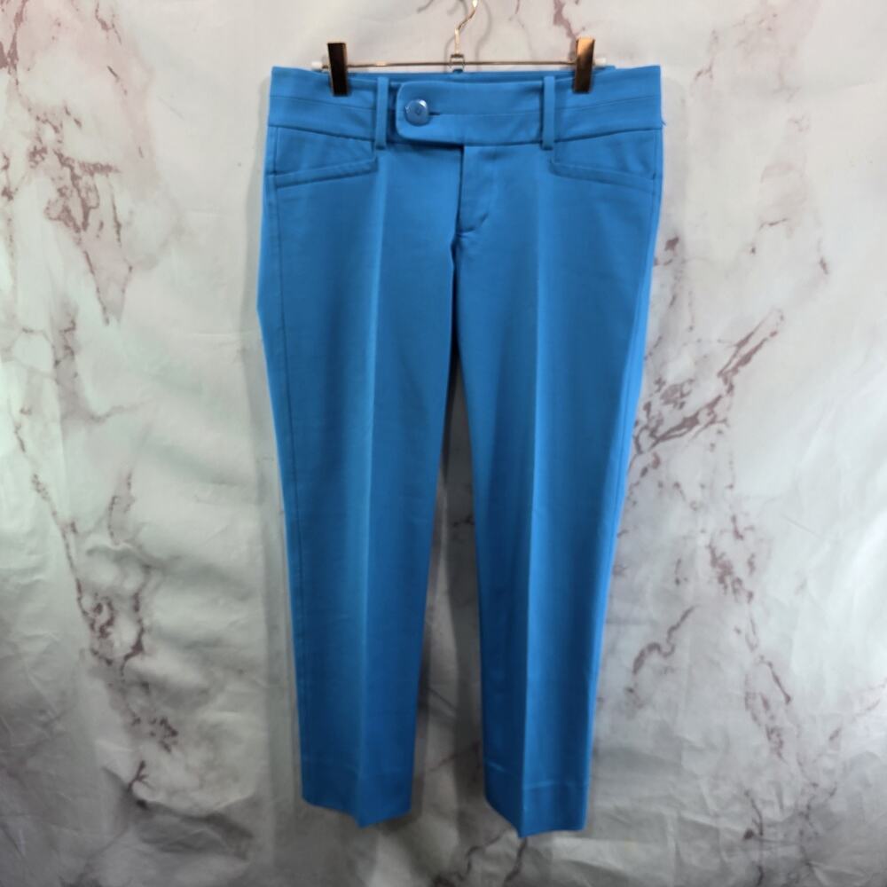 Lilly Pulitzer Pants Womens 4 Blue Mid Rise Luxury Slim Leg Trouser Capri Crop